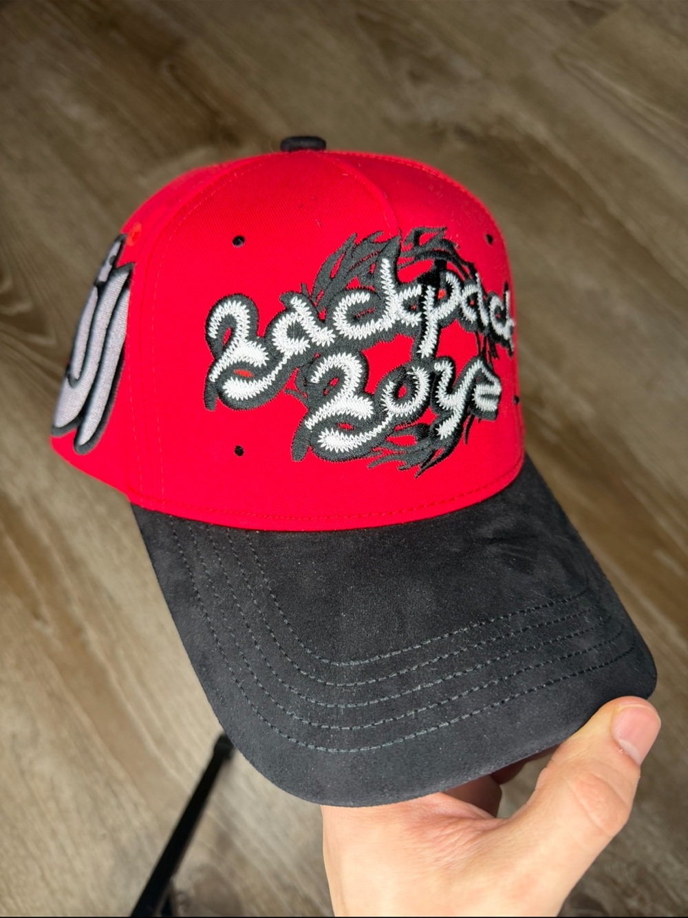31 hats x backpack boyz red and black hat